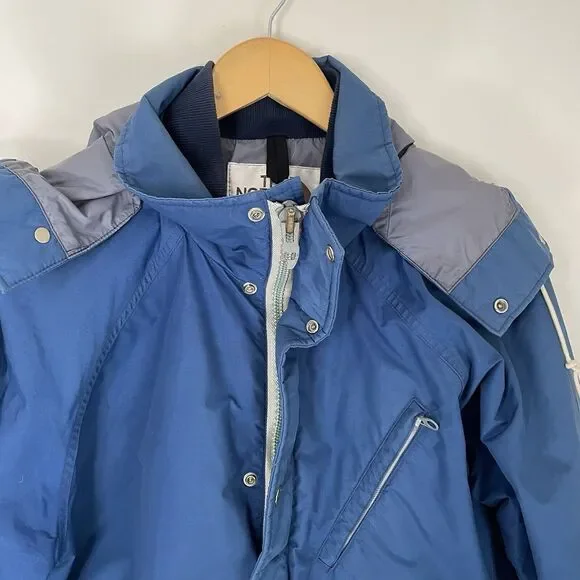 RARE Vintage 80s North Face Gore-Tex Mountain Anorak Hooded Blue Jacket Men Sz L